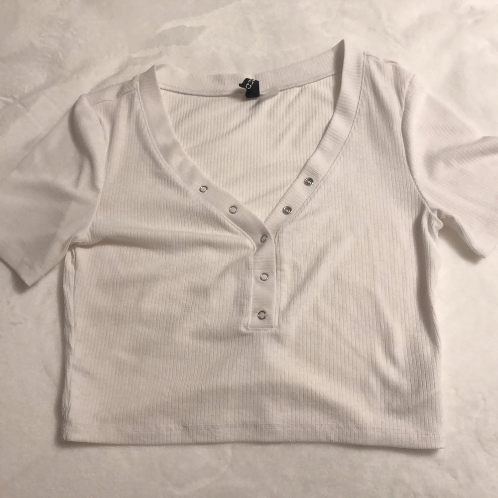 white crop top